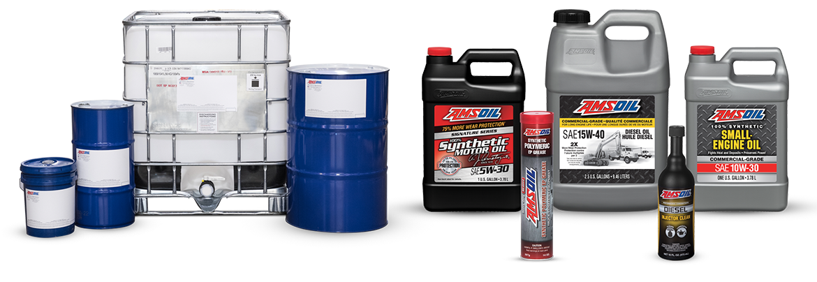 AMSOIL synthetic diesel oil, AMSOIL hydraulic oil, AMSOIL synthetic grease